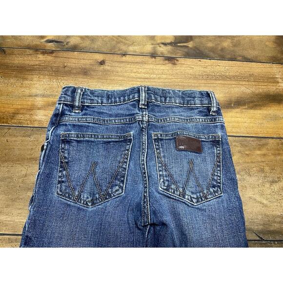 WRANGLER Boys Size 8 Slim Denim Blue Jeans Slim Straight Adjustable Waist Rodeo - Picture 6 of 9